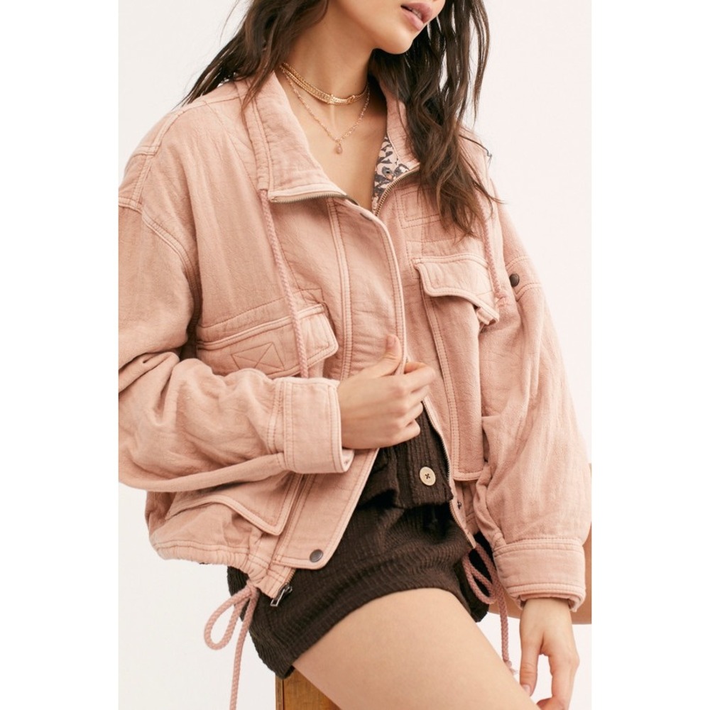 Free People Pink Utility Jacket